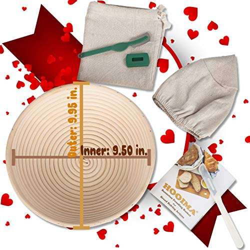Banneton Bread Basket – Sourdough Proofing Set – Bread Bowl & Linen Liner Cloth + Lames – Rattan Basket No Smell – Bread Bag Included – 10” Brotform – for Homemade Bread 2