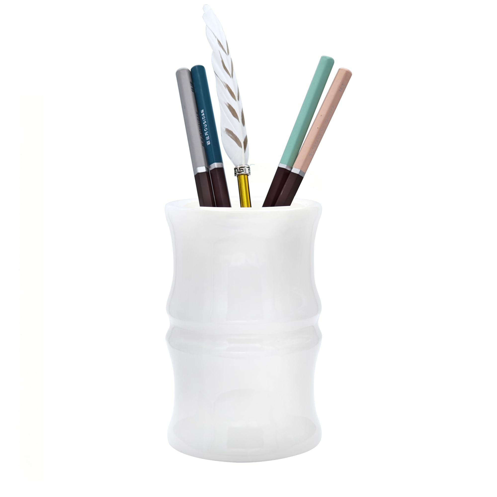 JMOIRE Afghanistan Natural Jade Makeup Brush Holder & Organizer, Small Countertop Vanity Accessories, luxury Makeup Organizer, Christmas Presents, Unique Gifts for Women, Girlfriend, Mum (Milky White) 6