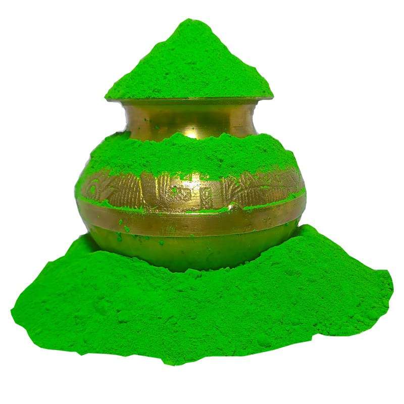 Shubh Herbal Holi Gulal Non-Toxic Perfumed Gulal, Skin Friendly, Natural Fragrance Handmade Holi Gulal Green Colour Pack of 1 (1 kg) Holi Special Eco Friendly Colour 1
