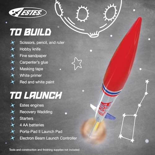 Estes 1225 Alpha Rocket-Building Kit, Intermediate Flying-Rocket-Model Kit for Ages 10+ 4