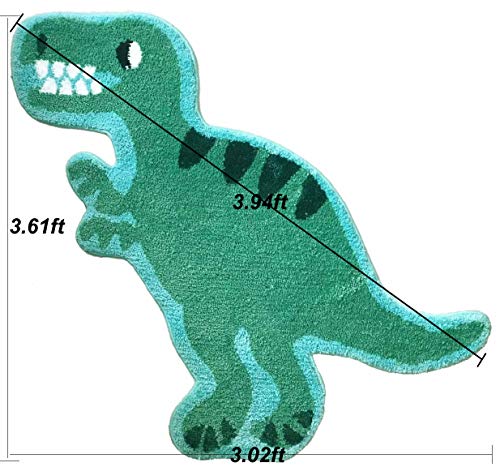 3.02x3.61ft T-Rex Dinosaur Shaped Design Bathroom mat,Showroom Bathmat,Non-Slip Bath Rugs,Play Carpet Area Rug,Photography Props,Dino Indoor Mat,Kids Area Mat,Kids' Room Décor 6