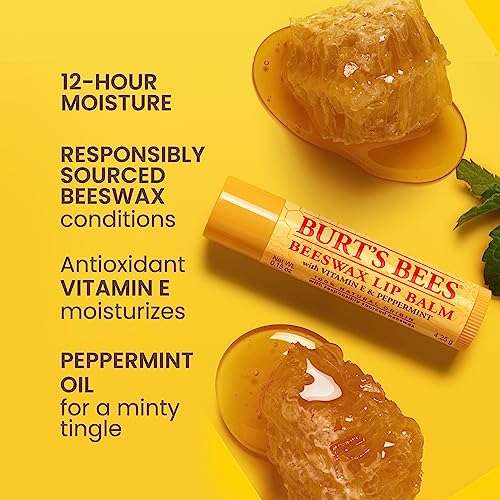 Burt's Bees Lip Balm, Beeswax, 0.15 oz, Transparent 3