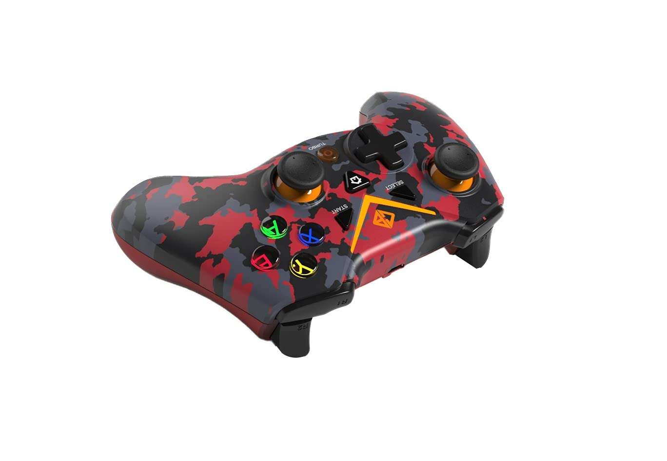 Cosmic Byte C3070W Nebula 2.4G Wireless Gamepad for PC/PS3 supports Windows XP/7/8/10, Rubberized Texture (Camo Red) 4