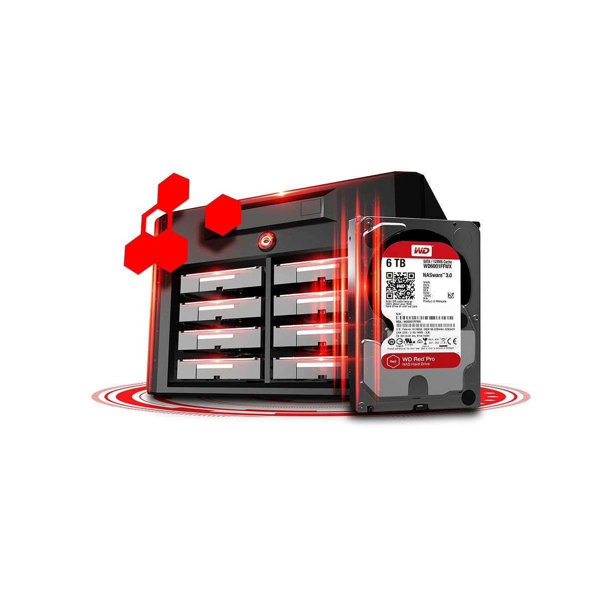 Western Digital 24TB WD Red Pro NAS Internal Hard Drive HDD - 7200 RPM, SATA 6 Gb/s, CMR, 512 MB Cache, 3.5" -WD241KFGX 6