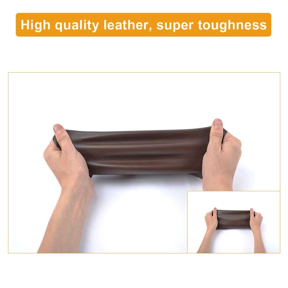 SUMURA Leather Repair Patch, Leather Adhesive Kit for Sofas, Drivers Seat, Couch, Handbags, Jackets - 8× 11inch（Medium Brown） 5