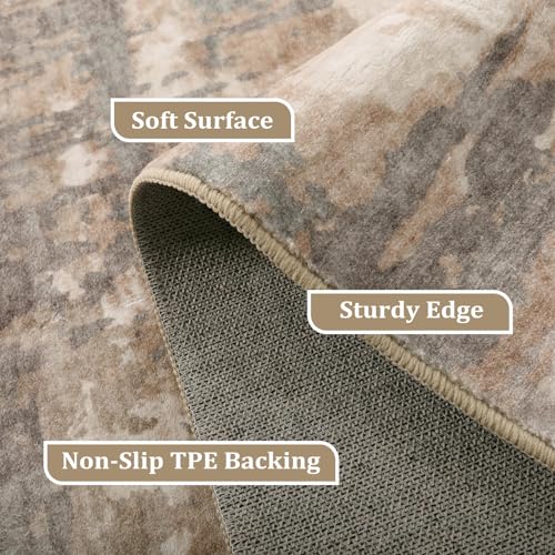 Collive Modern Abstract Washable Runner Rugs 2x6, Hallway Rug Runner Non-Slip Soft Kitchen Runner Rugs Distressed Long Carpet Runners for Entryway Bathroom Laundry Doorway 2