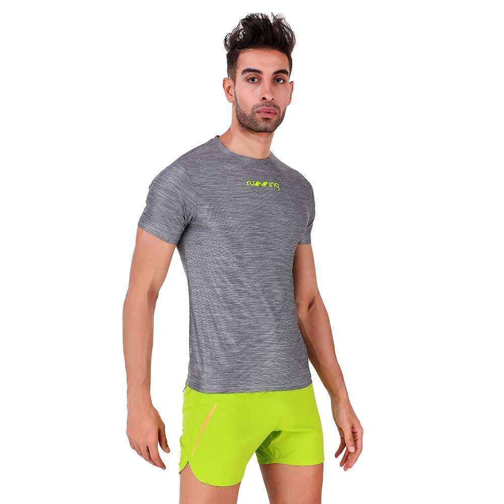 Nivia Hydra-4 Digi Men's Melange Round T-Shirt (Grey, XS) 2