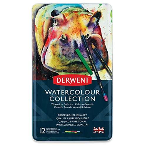 Derwent Watercolour Collection Tin Set, Includes Watersoluble Pencils & Blocks, Professional Quality - 700303 (Set of 12) 3