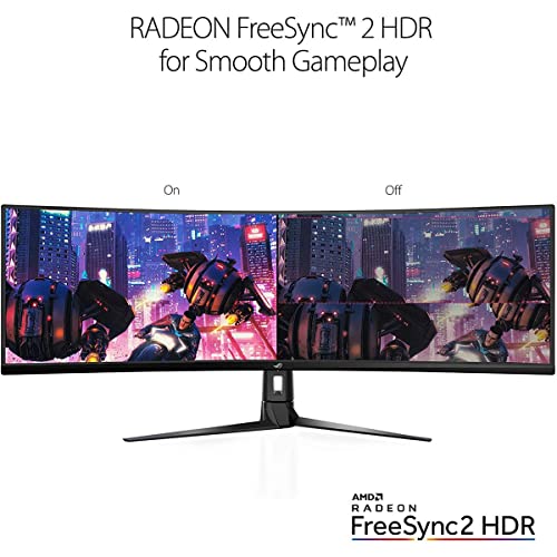 Asus ROG Strix XG49VQ 49” Curved Gaming FreeSync Monitor 144Hz Dual Full HD HDR Eye Care with DP HDMI Black 5
