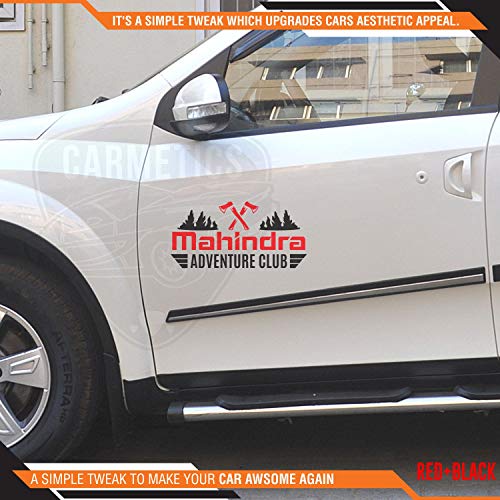 CarMetics Mahindra Adventure Club Sticker for Mahindra Scorpio Black Red 2Pcs – car Adventure Stickers Decal Mahindra Exterior Sticker Graphics Accessories 6