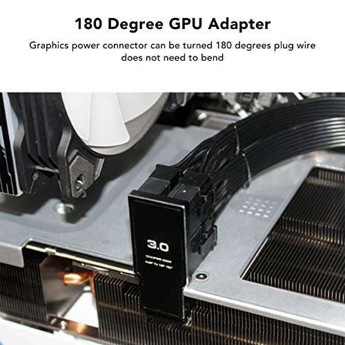 FOSA ATX 4 8P Up Angled Adapter, 32P to 16P 600W 12V HPWR Plug and Play, Graphics Card Power Adapter Board for Desktop, 180 Degree Angle Connector (Silver) 2