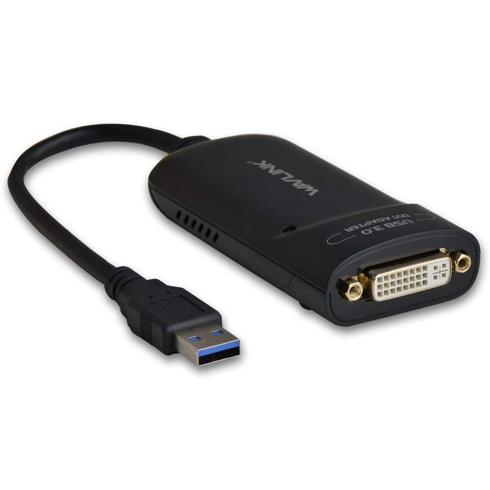 WAVLINK USB 3.0 to DVI External Video Card/Video Graphic Display Adapter with Audio Port Supports 2048 × 1152 Resolution for Multiple Monitors Widows and Mac 1