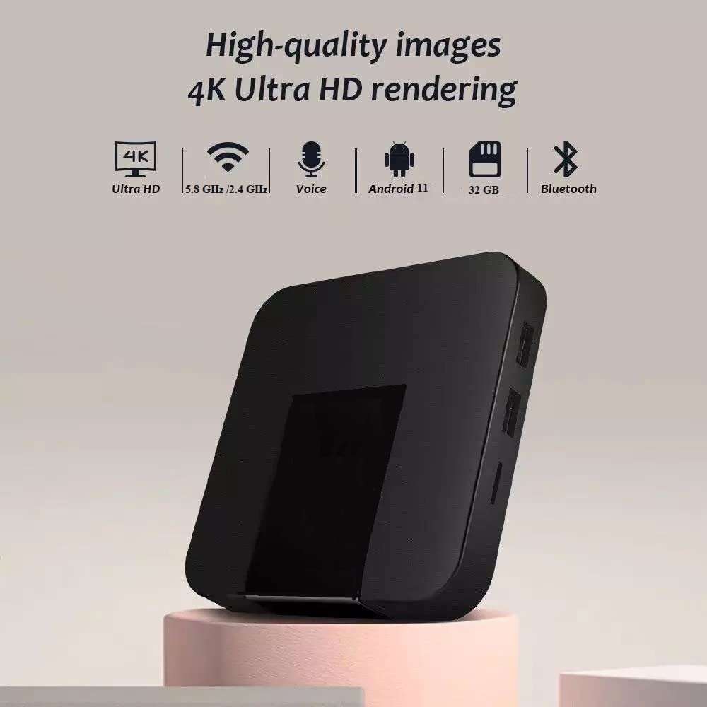4K TX6 Box with Dual WiFi and H616 Quad Core 64 Bit Processor4GB, Ram 32 GB ROM,Android 11, H.265 Decoding,Voice Assistant, Support 2.4G/5.0G 3