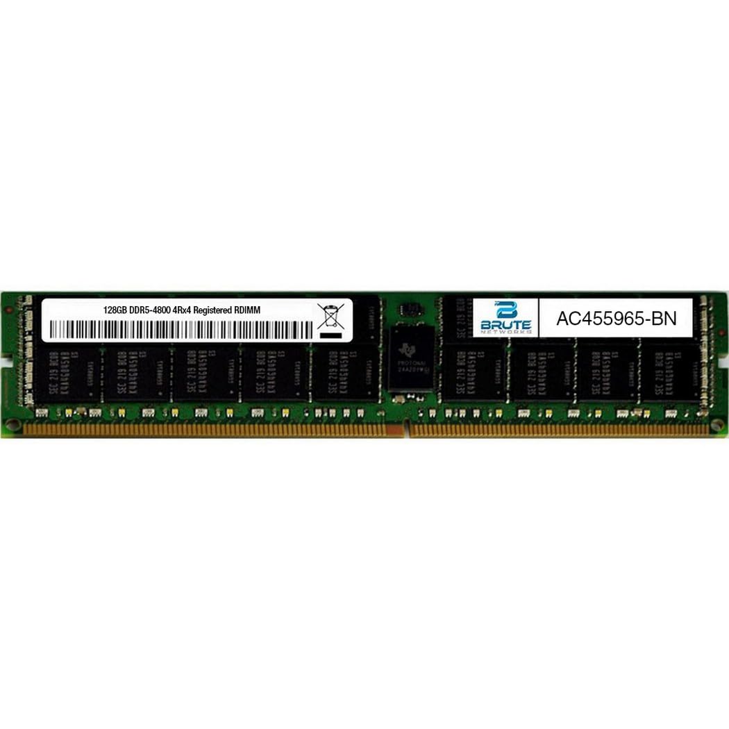 Brute Networks AC455965-BN - 128GB PC5-38400 DDR5-4800Mhz 4Rx4 ECC Registered RDIMM(Compatible with OEM PN# AC455965) 1