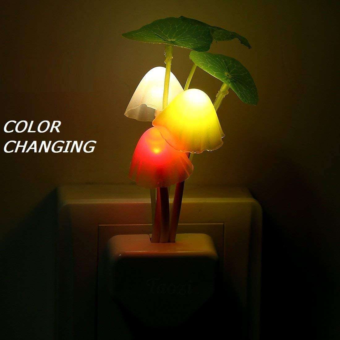 Mushroom Lamp Magic 3D LED Night Lamp with Plug Smart Sensor auto On/Off Flowers Bulbs Nature Mushroom Shape Light Home Decor Lights Automatic Sensor Light Multi-Color Changing Night Light with Automatic Glows in Dark with Holder Plug For Lenovo Phab Lenovo Vibe P1 Lenovo A6010 Plus Lenovo A6010 Lenovo Vibe P1m Lenovo Vibe S1 Lenovo A2010 Bedroom, Kids Room, Table Lamp, Office and Living Room - (D, White) 6