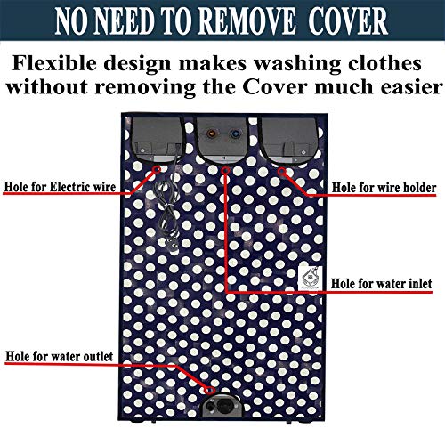 Jm Homefurnishings Vinyl Washing Machine Cover for Croma 7 Kg Fully Automatic Top Loading, Craw1401, Polka Dot Print (Multicolor) 4