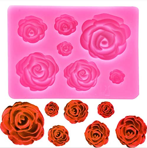 TREXEE Rose Flowers silicone mold Cake Chocolate Mold wedding Cake Decorating Tools Fondant 4