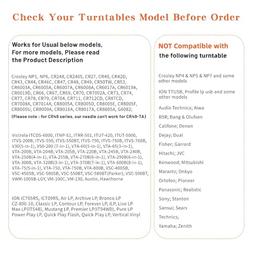 banpa Turntable Cartridge Replacement BP2ATC - with Two Side Red and Blue Diamond Tip for Vinyl LP/78 RPM Record Player 2