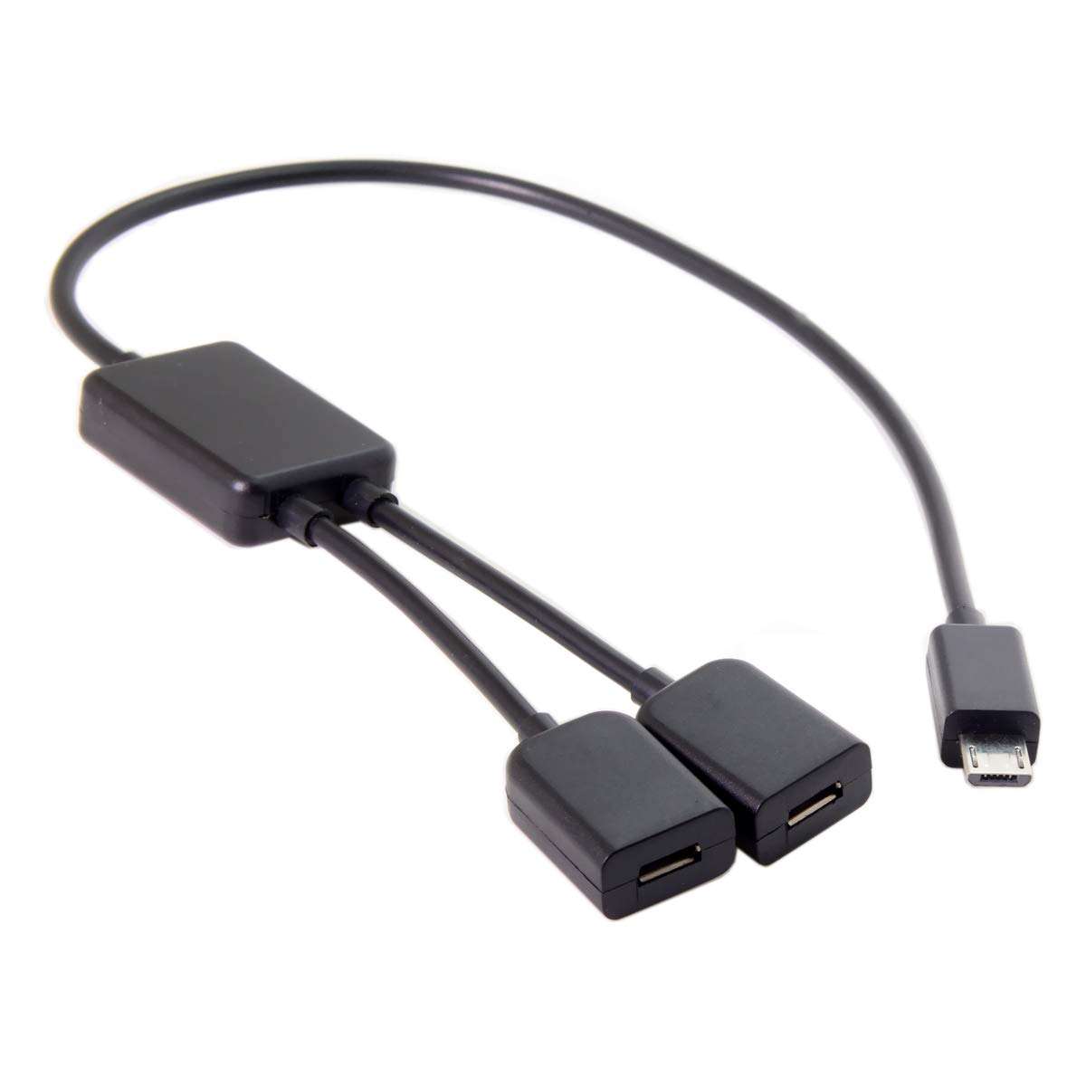 CY Micro USB 2.0 to Dual Ports Micro USB 5Pin Female HUB Cable for Laptop Desktop Mouse Flash Disk 3