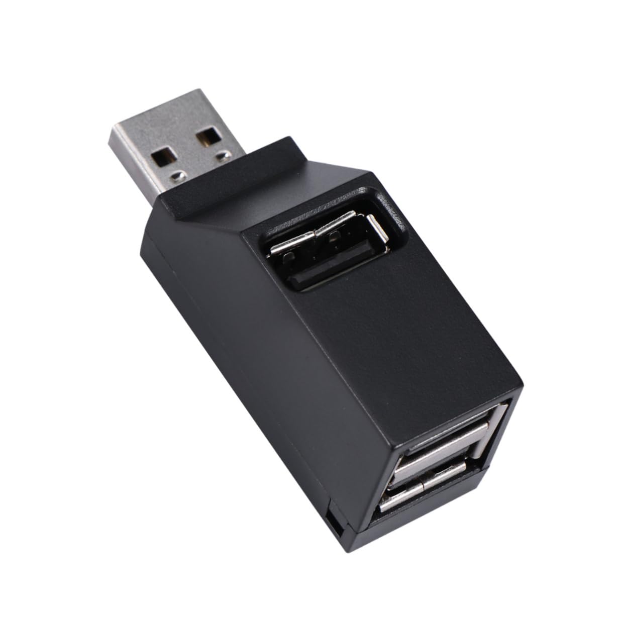 FONDOTIN Port Mini USB Hub Splitter Adapter for PC and Portable Hard Drives No Power Supply Required Compact Design Black