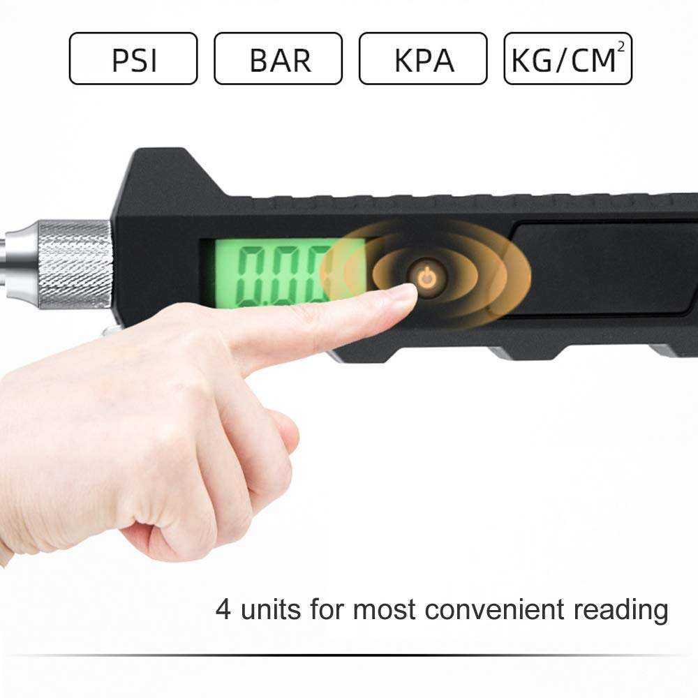 Digital Tire Pressure Gauge 230 PSI Professional Accessories for SUV RV Truck and Normal Cars with Accurate Measurement (0-15 Bar) and Non-Slip Grip 5