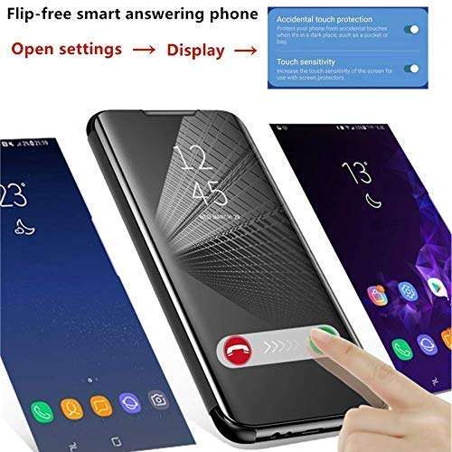Navnika Compatible with Redmi Note 10 Pro 5G Flip Cover, Redmi Note 10 Pro 5G Mirror Flip Cover, Redmi Note 10 Pro 5G Leather Flip with Kickstand Cover [B-Blue, Redmi Note 10 Pro 5G Flip Case] 5