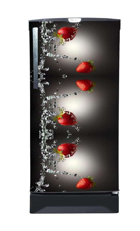 Advait Designs Strawbery Fruit Water Splash Fridge Decorative Sticker(Multicolor Vinyl 120X60) 3