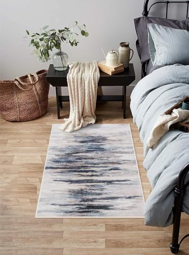 Lahome Abstract Soft Washable Carpet, 4x6ft Ultra-Thin Stain Resistant Bedroom & Living Room Non-Slip Multi Carpet Throw Rug 4