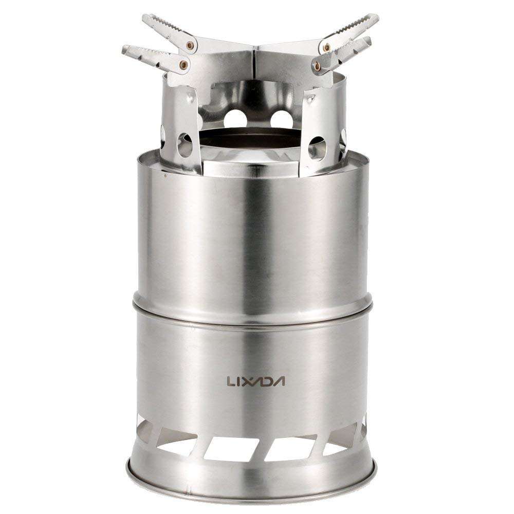 Lixada Ultralight Folding Stainless Steel Wood Alcohol Stove Outdoor Camping Fishing Hiking Backpacking 1