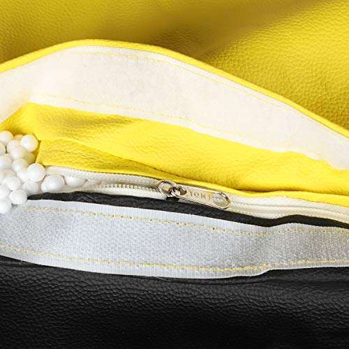 Skyshot Classic Bean Bag Filled with Beans/Fillers (XXL, Black & Yellow) 3
