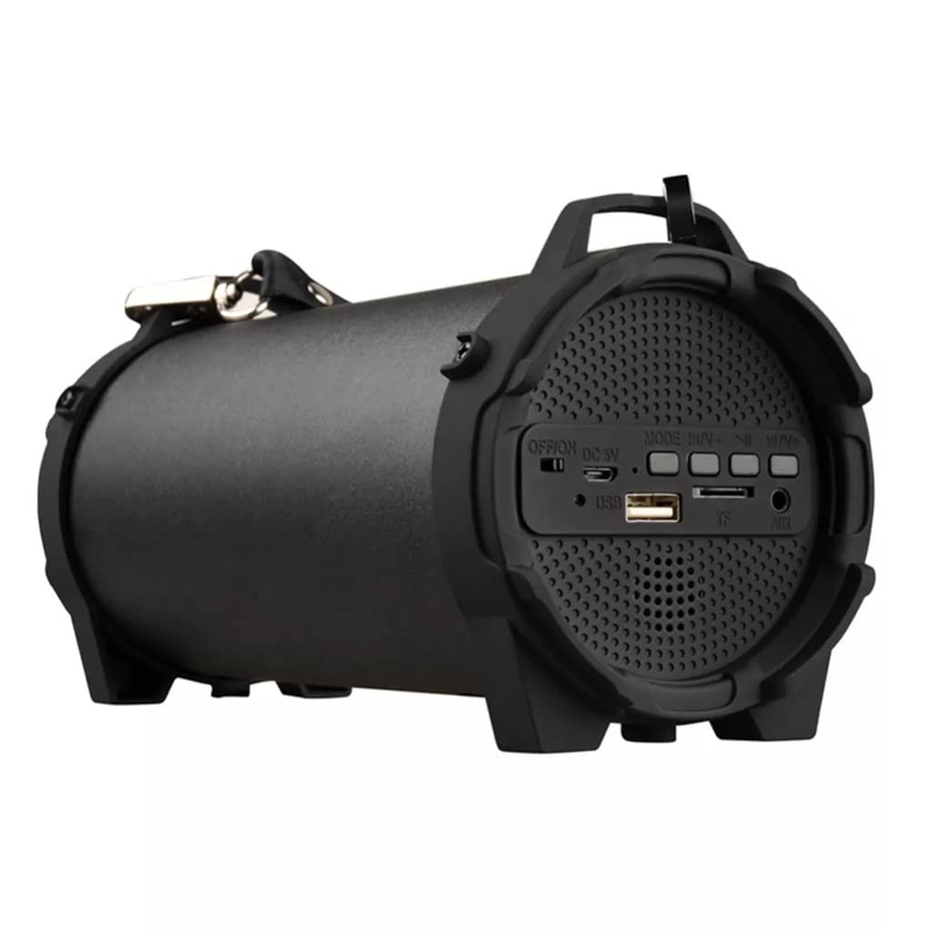 TROGN Wireless Bluetooth Speaker Portable Multi-Function Outdoor High-Power Stereo Subwoofer Supports FM Radio TF U Disk (Color : Black, Size 1