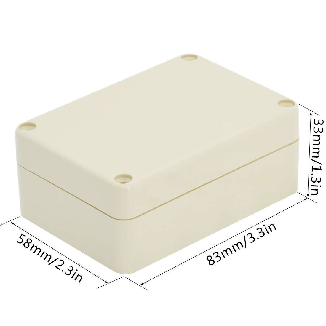 LeMotech Waterproof Dustproof IP65 ABS Plastic Junction Box Universal Electric Project Enclosure Pale Gray 3.3 x 2.3 x 1.3 inch (83 x 58 x 33 mm) 2