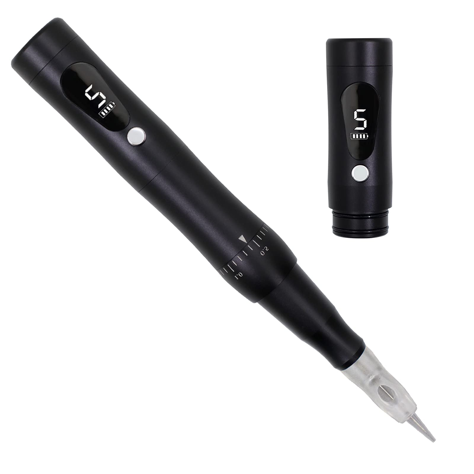 Cordless Permanent Makeup Machine Kit 5 Speeds Levels with Spare Battery for Eyebrows Eyeliner Lip Brushing (Black Machine) 1