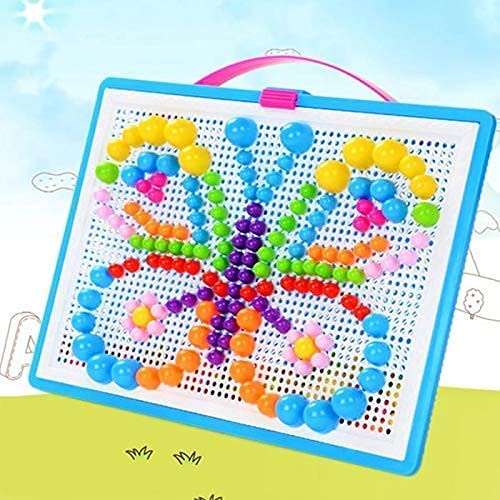 PROSPER Kids Plays Creative Jigsaw Puzzle Building Nails Blocks pin pad Block Toys Puzzle Interlocking Home Building Colorful Nails Attractive Pegboard Educational Toy 4