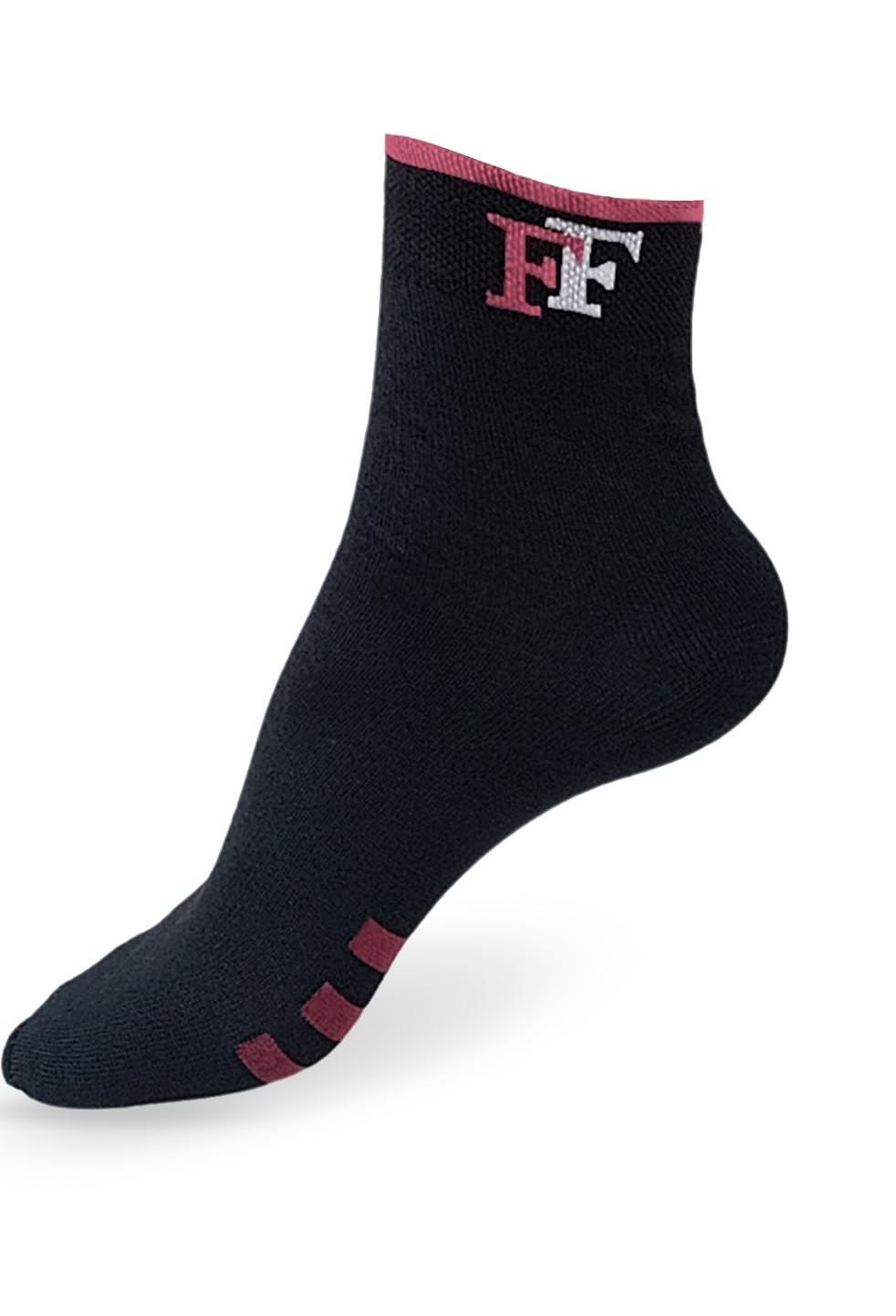 FIMS Fashion Cotton Bamboo Men & Women Crew Length Athletic Ankle Running Socks for Sport, Cycling, Everyday Use Pack of 2 Black White 3