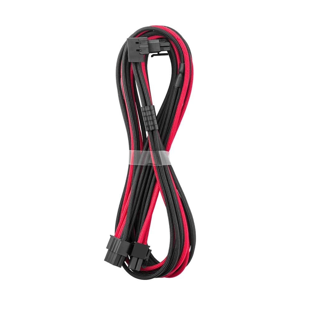 CableMod C-Series Pro ModFlex Sleeved 12V-2x6 12VHPWR 90° StealthSense PCIe Cable for Corsair Type 4 / Type 3 - Variant B (Black + Red, 16-pin to Dual 8-pin, 60cm) 1