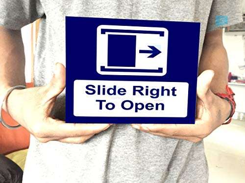 SIGN EVER Slide Left To Open Sign Boards Shop Bank Office Hospital Shopping Mall Restaurant Waterproof Door Signage Boards L x H 22 Cm x 16 Cm Pack Of 2 2