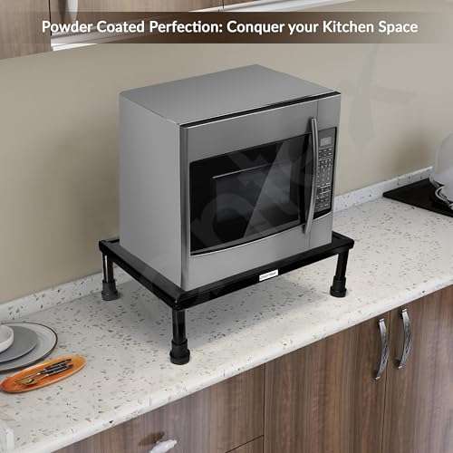 Plantex Microwave Oven Stand/Oven Stand/Microwave Stand for Kitchen Platform/OTG Rack/Kitchen Storage Shelf - (Black) - Metal 6