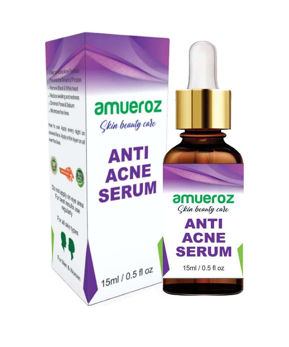 Amueroz Anti Acne serum for face | Anti Blemish Face Serum | Treating Acne prone, White heads and Black heads, Clears scar & Dark Spots - 15 ml 1