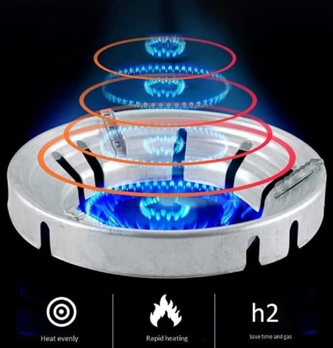 Gas Saver Burner Stand, Gas Saver Jali, Home Gas Stove Fire & Windproof Energy Saving Stand Self-Adhesive for Gas Chula stand Stove Protector (Gas Saver_02) 5