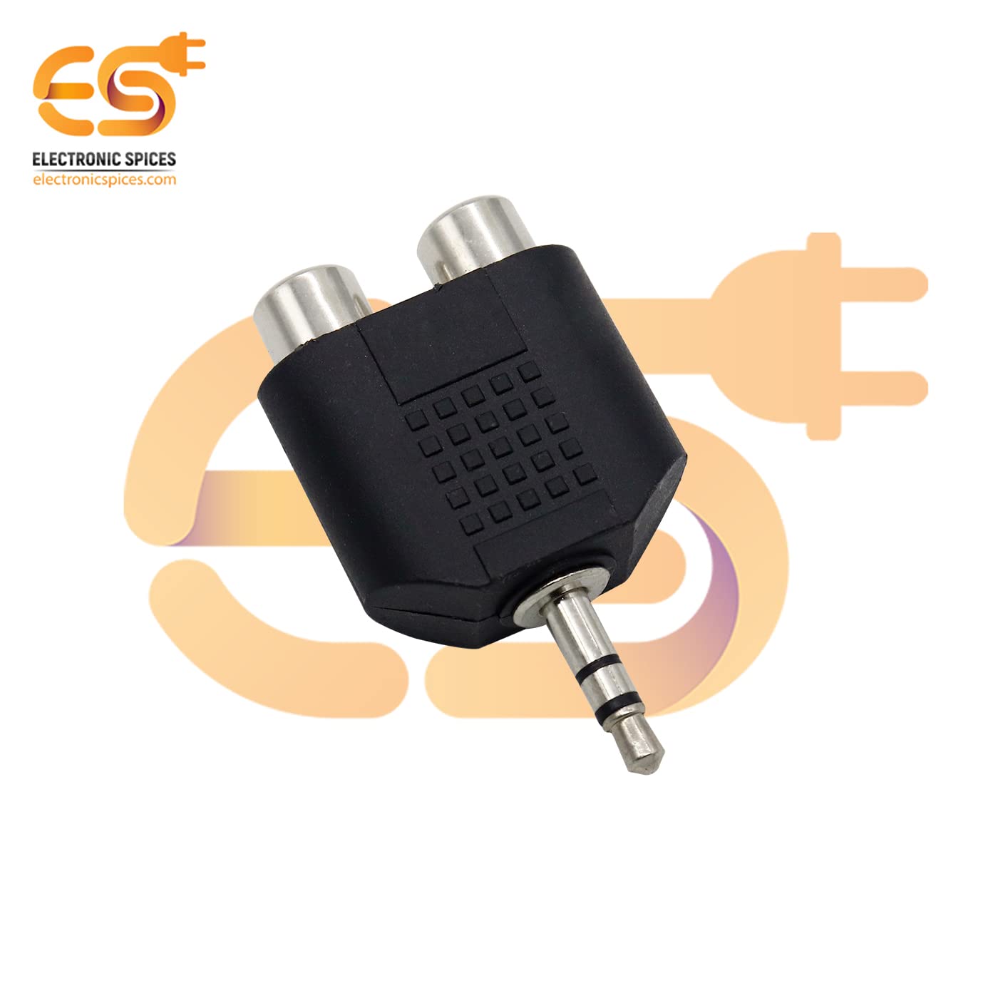 Electronic Spices Single 3.5mm male to 2 RCA female dual splitter interface audio connector pack of 1pcs 4