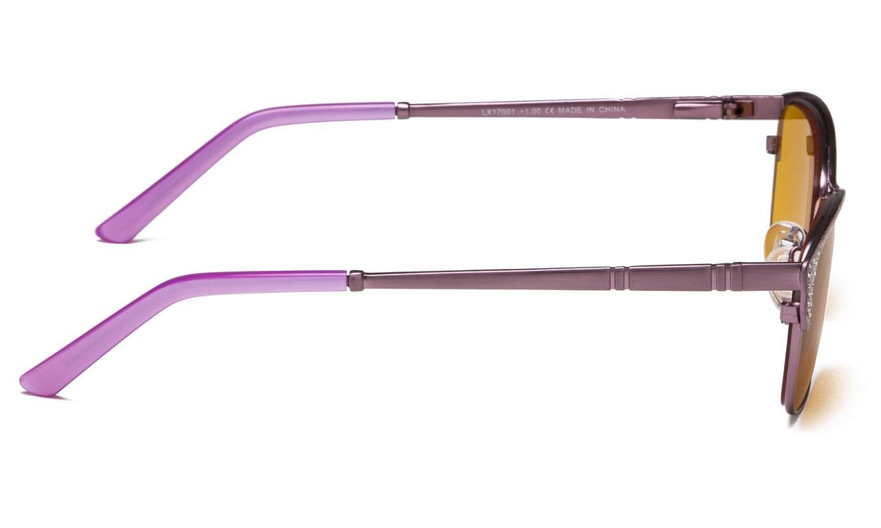 Cat-eye Half-rim Blue Light Blocking Computer Reading Glasses for Women (Purple, 1.50) 4