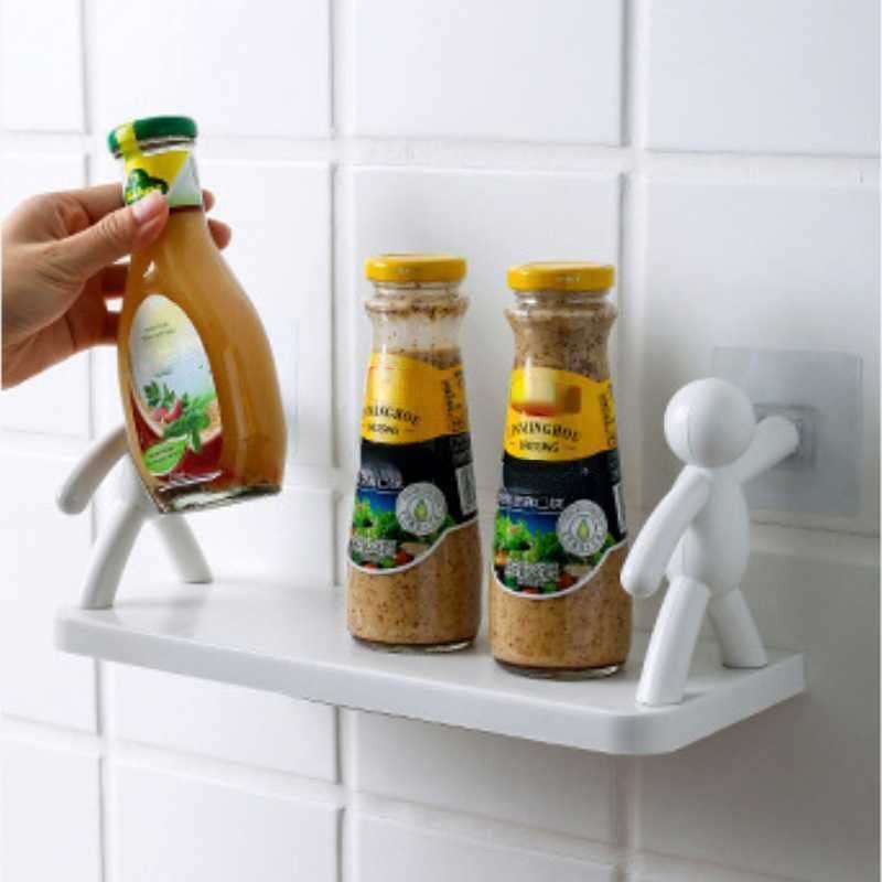 ZURU BUNCH® Zoozoo Wall Shelf Floating Mounted Rack Shelves for Living Room Home Kitchen Office Accessories Organizer Shelf with Human Hook Cartoon Adhesive No Drilling Pack of 1 Set 5