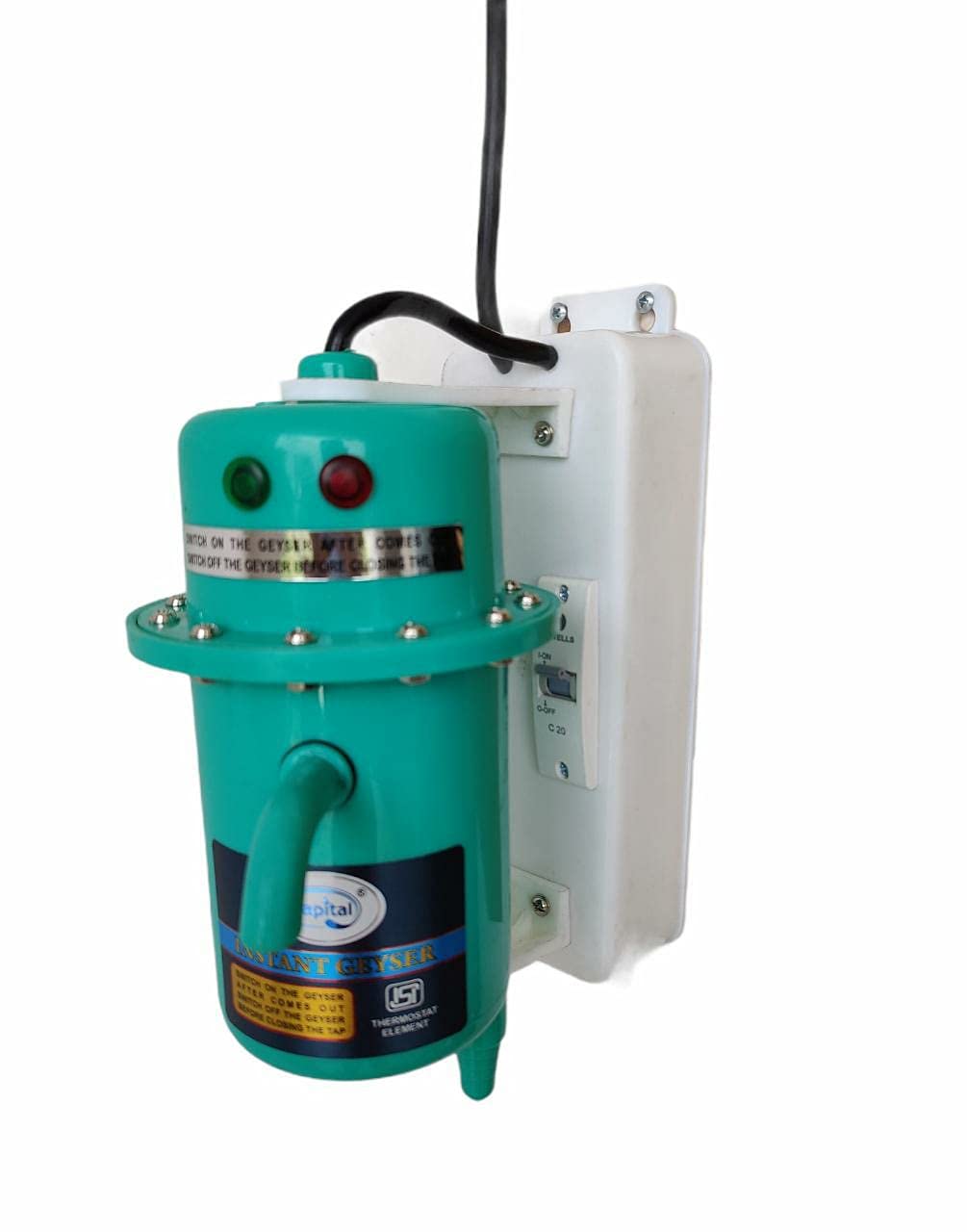 CAPITAL Instant Water Geyser 1 L Portable water heater, Made of First Class ABS Plastic, Auto Cut Off Feature with 1 Year Warranty, For Home, Office, Restaurant etc (Rama + MCB) 3