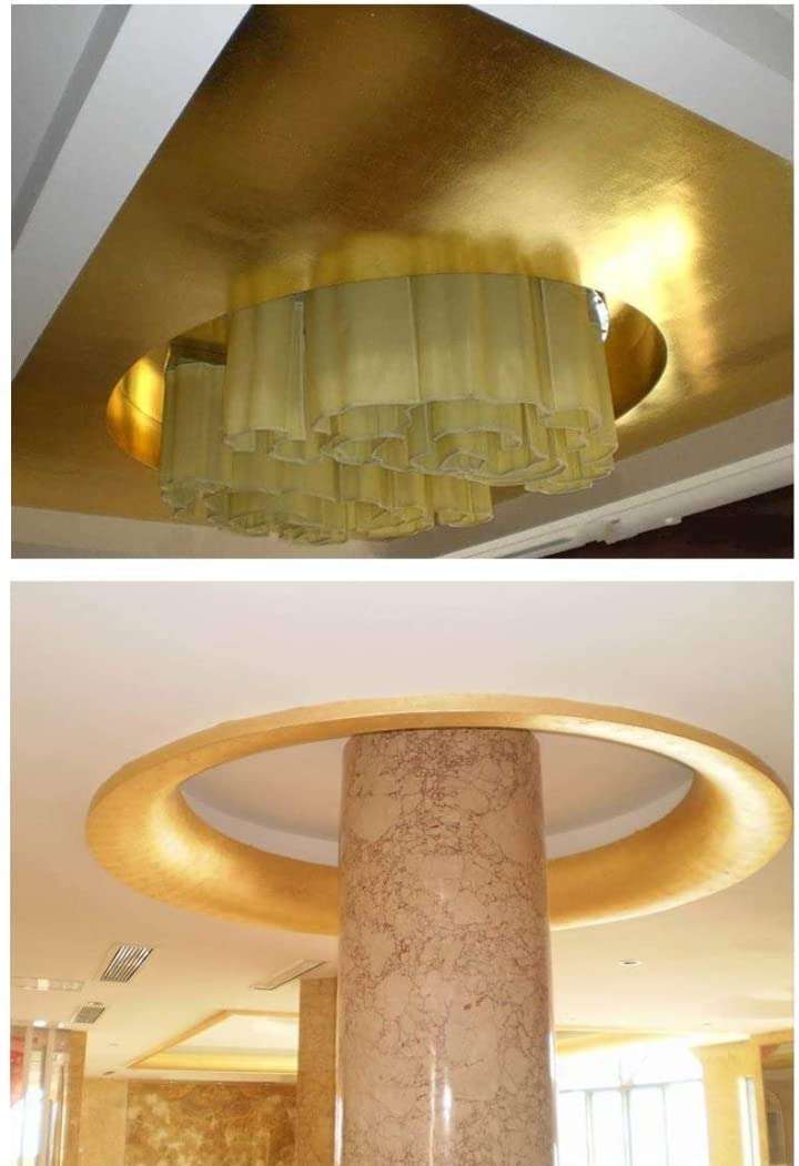 Gold leaf company Gold Leaf Sheets, 25 .Sheets, Gilding Foil for Gilding, Resin Art, Decoration Crafting, Paintings, Arts Crafts, Nail Deco,Furniture, Size 16×16 cm (25) 5