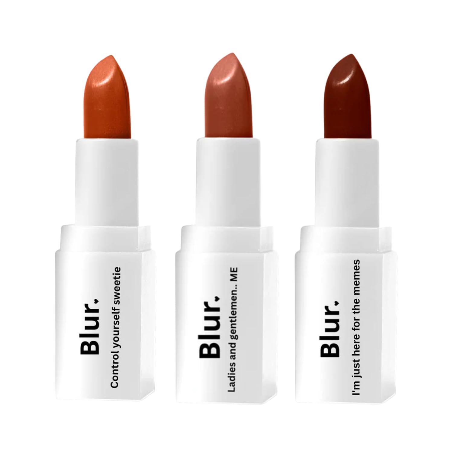 Blur India BLURsticks Set of 3 Nude Lipsticks|Warm Nude, Nude Brown, Deep Brown| All In One - Lipshade, Contour, Blush, & Eyeshadow|Super-Moisturizing, Hydrating, Long-Lasting Velvet Mattes|20 ml each 1