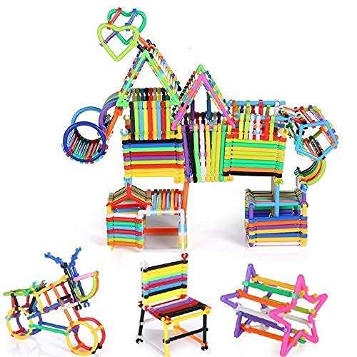 MKY® Smart Stick Building Blocks Toys - Smart Stick with Different Shapes Block Game for 3-8 Years Old Kids Boys & Girls,Multi Color,200 Piece,Multicolor (Kids Building Block Toy) 3