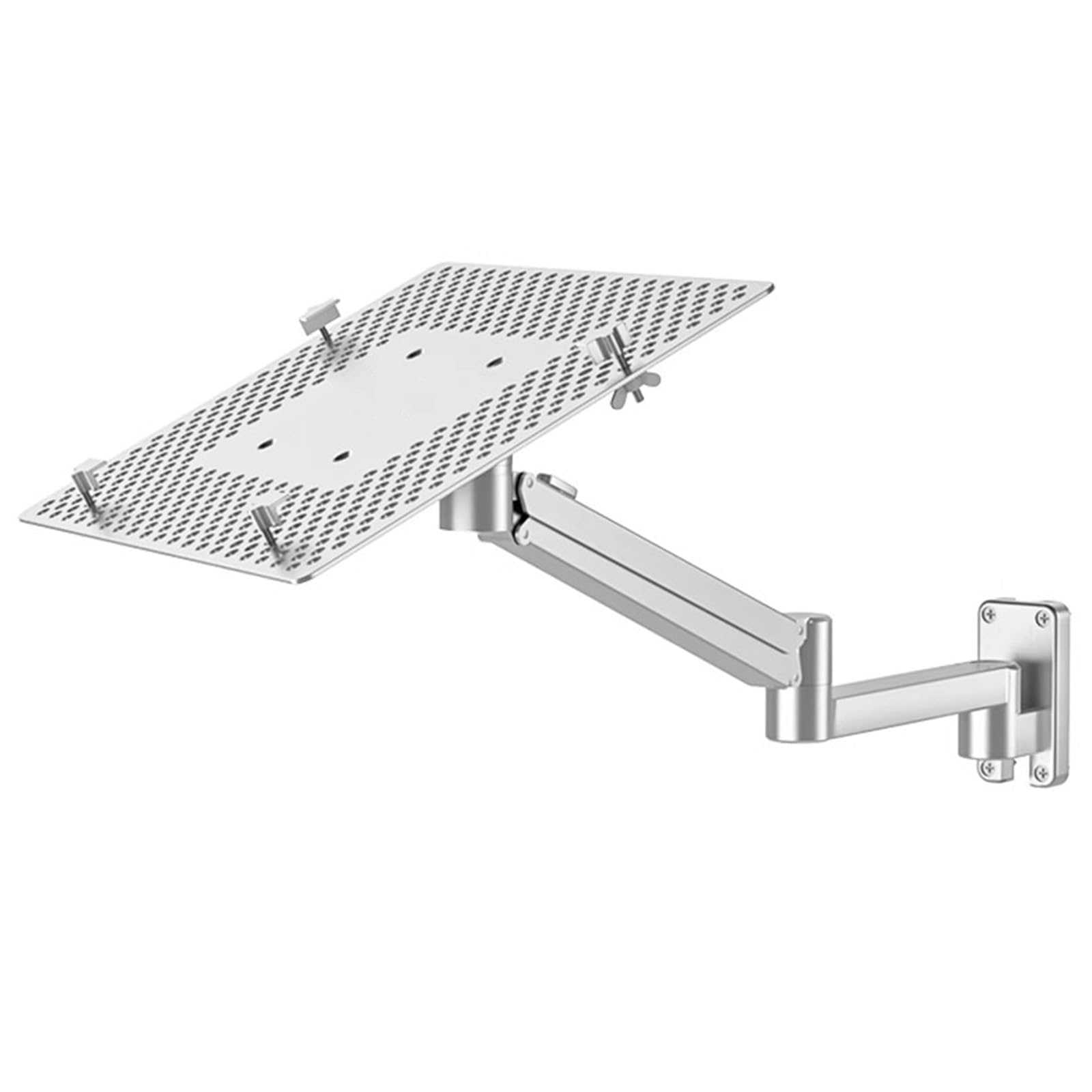 COYEUX Laptop Wall Mount, Adjustable Height and Angle, with Aluminum Alloy Tray, Holds 6kg, for Office, Workstation 1