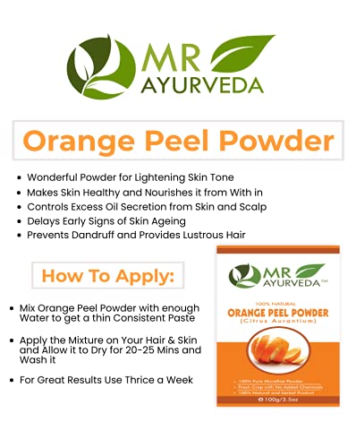 MR Ayurveda 100% Organic Orange Peel Powder | Orange Peel Powder for Skin | Orange Peel Powder for Face | No Added Chemicals - Set of 4 (400 Grams) 3