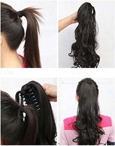 21 -Inch Straight, Bleach Blonde-Straight: Haironline Hair Extensions Ponytail 18"21" One Piece Claw Jaw Pony Tail Clip In Hair Extensions Curly Long Straight Soft Silky Bleach B 6